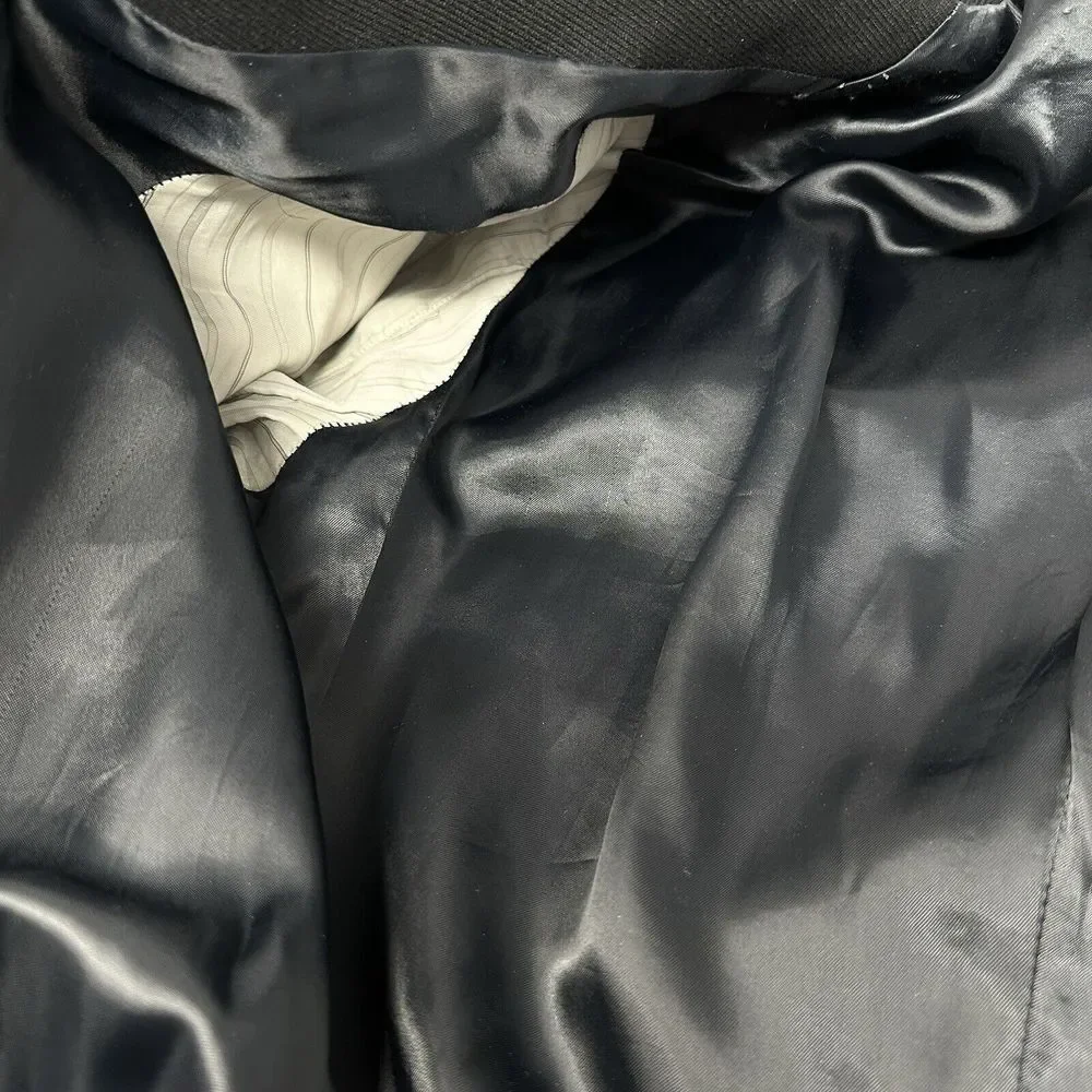 ZARA MAN Black Tag Coat Black Zip Hook Closure Cotton Wool Poly Blend‎ Small